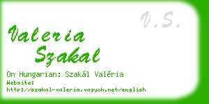 valeria szakal business card