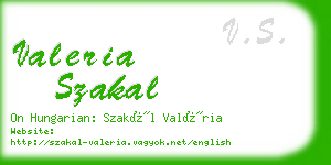 valeria szakal business card